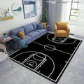 Black Basketball Court Area Rug, Boys Basketball Sports Indoor Non Slip Kids Rugs, Machine Washable Breathable Durable Carpet for Living Room Entryway Bedroom Dormitory - 5 ft x 7 ft, Style-1
