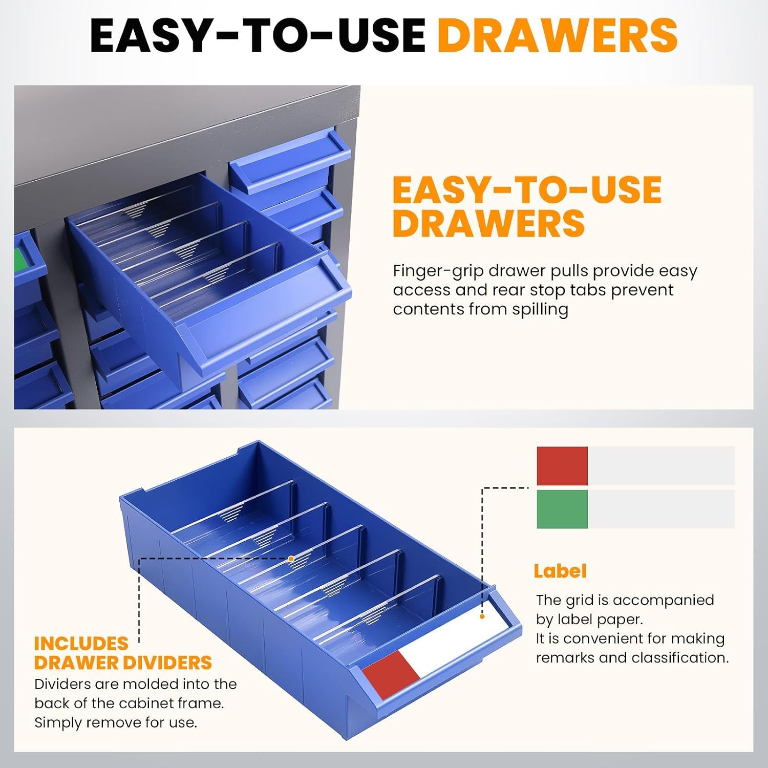 100-Drawer Tool Storage Cabinet, 25 * 8.66 * 46 Inches Drawer Storage with Rustproof Finish - Bolt Bin & Nuts and Bolts Organizers and Storage for Garage, Office,Craftsmen