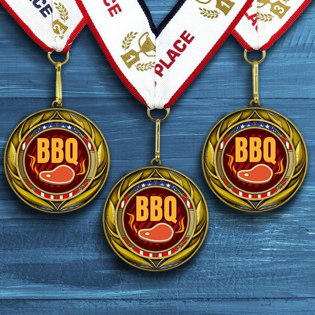 All Quality Wreath Design BBQ Medal | Competition Metal Medal - 1st, 2nd, 3rd Place