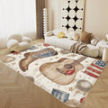 Music Guitar Area Rug 5 ft x 8 ft Exotic Tribal Cowboy Boots Decorative Rug for Kids Teens Adults Musical Notes for Living Room Bedroom Southwest Style Decorative