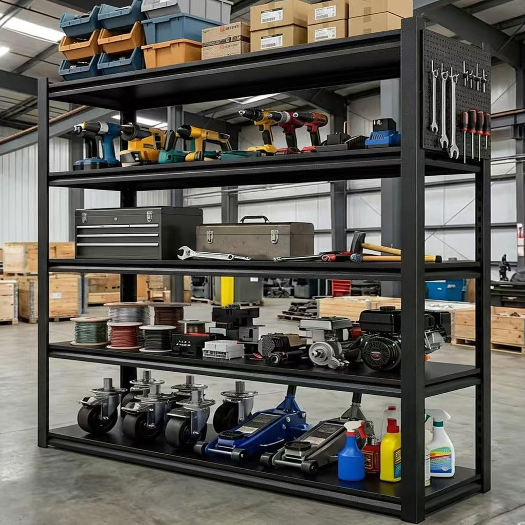 Garage Shelving Units,59' Wide Heavy Duty 5-Tier Metal Storage Shelf with Adjustable Shelves,3000lb Capacity Industrial Shelving for Garage Organization,Basement Storage,WorkshopWarehouse