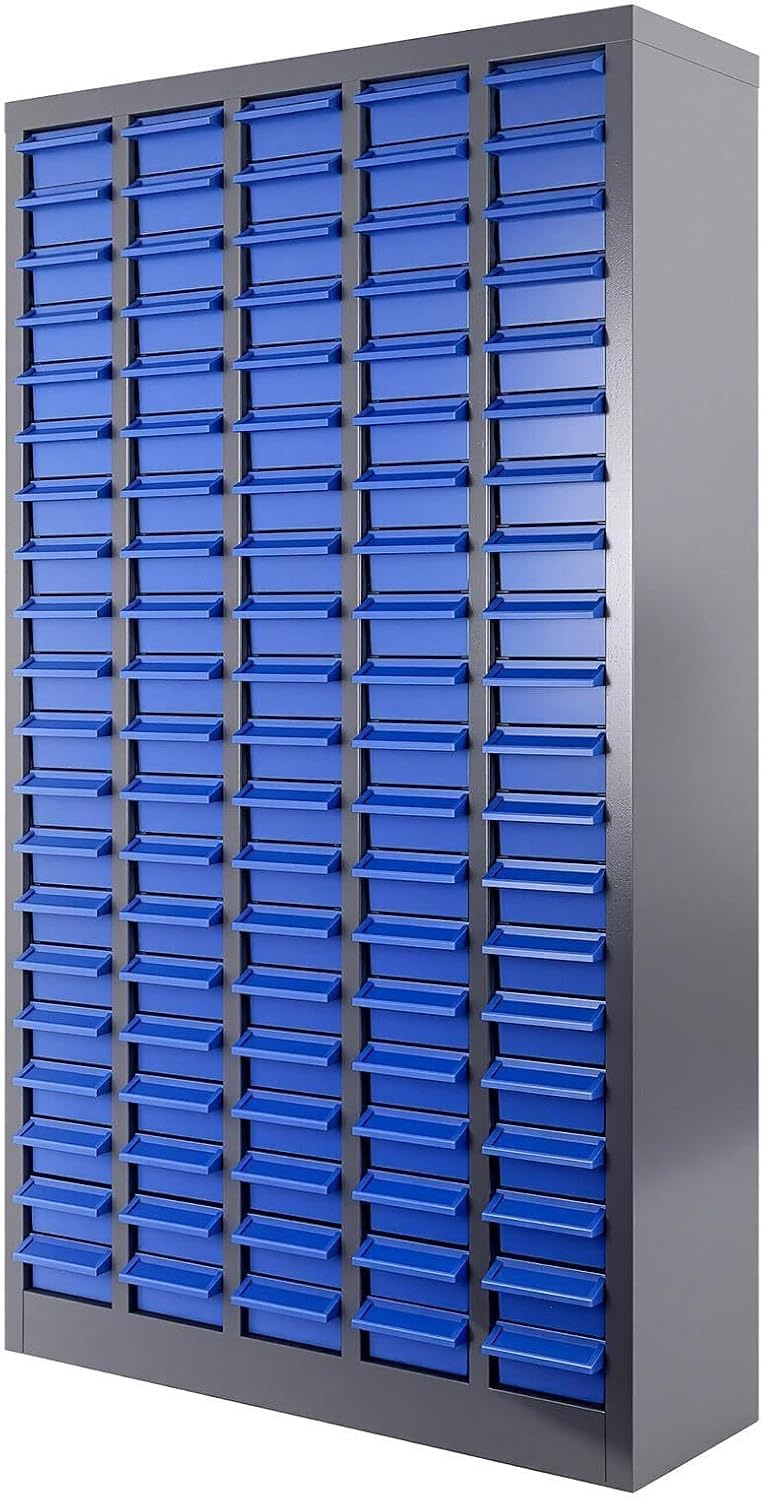 100-Drawer Nut and Bolt Organizer, Small Parts Organizer with Alloy Steel Frame & ABS Drawers, Bolt Bin for Garage, Teacher Toolboxes, Makeup & Workshop, Tool Hardware Storage (100-grid drawer)