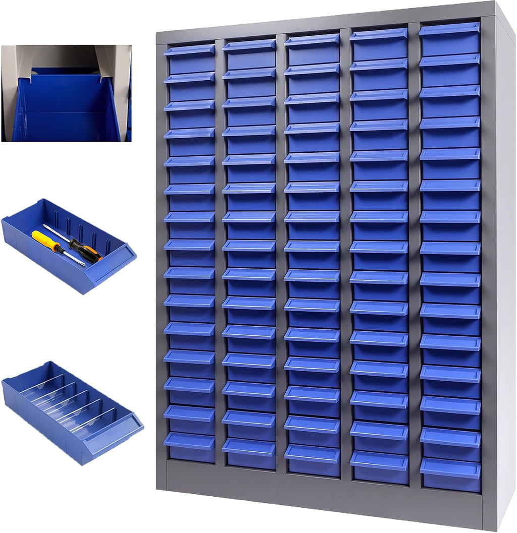 100 Drawer Alloy Steel Nut and Bolt Organizer, ABS Material Bolts Organizer, 26' L×9' W×36' H Nuts and Bolts Organizers and Storage, Bolt Bins Organizers for Shop Garage Workshop (75 Drawer)