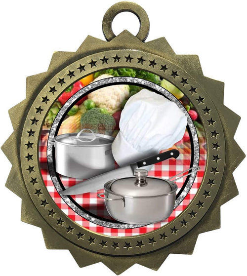 1 to 50 Packs Chef Cooking Gold Medals Trophy Award with Free Custom Engraving D03-FCL453