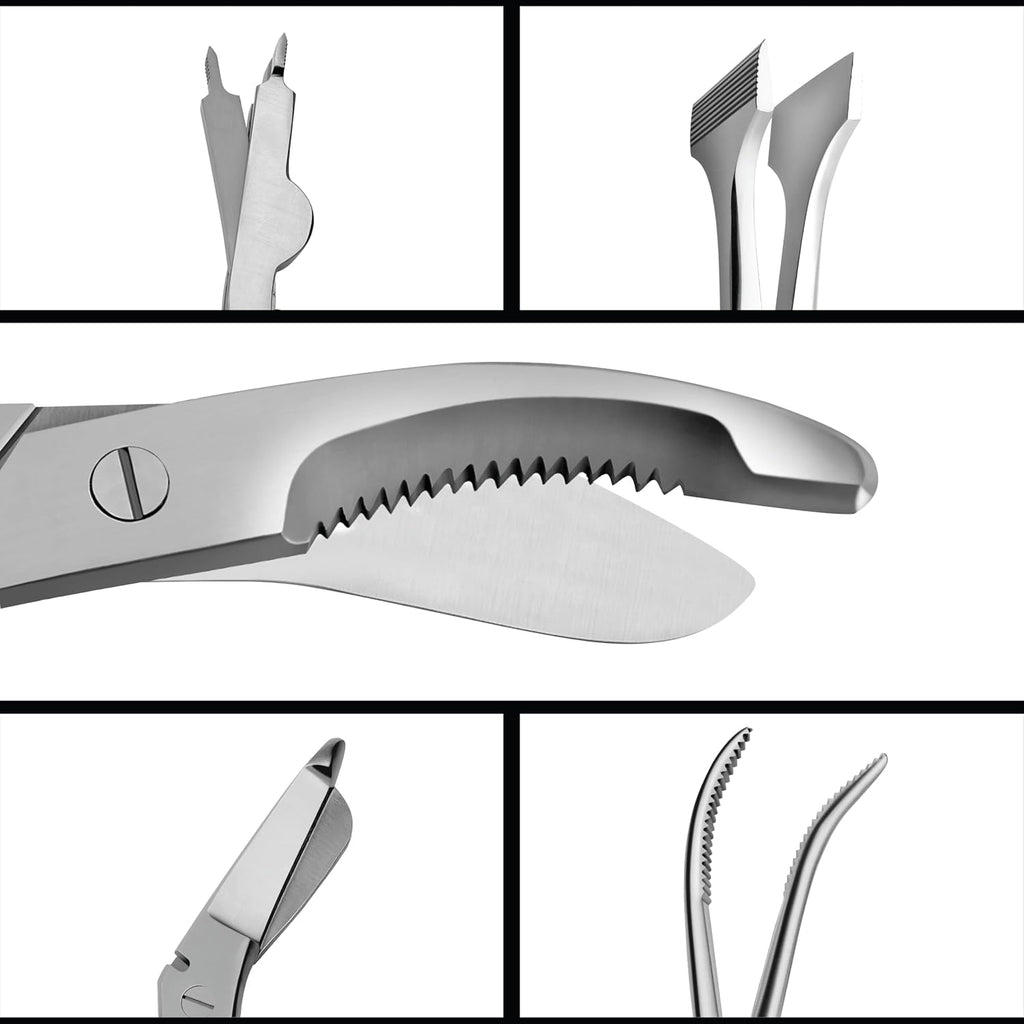Cast Spreader 3 Prong, Burn Cast & Plaster Shear, Scissors Pliers Forceps Plaster Opner Orthopedic Tools Instruments German Grade Stainless Steel (11 pcs Set)