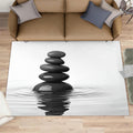 Meditation Rugs for Bedroom - 6x8 Area Rug - Zen Stone Rugs for Living Room, Mental Space Rug, Washable Home Decor Carpet