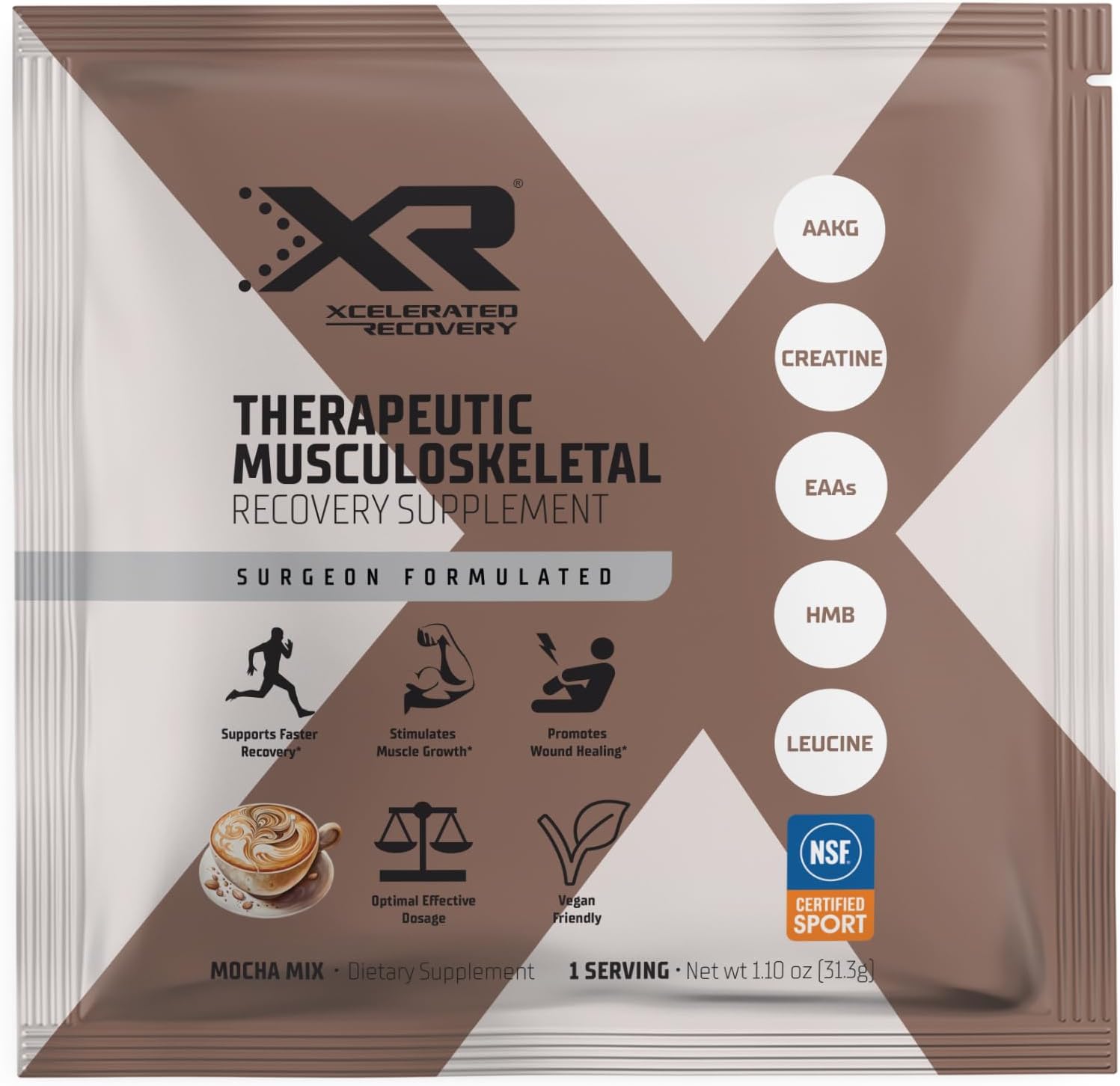 XR® Therapeutic Musculoskeletal Support Supplement – 14-Pack | Amino Acids + myHMB® + Creatine | NSF Certified for Sport® | Supports Muscle Health & Recovery (14-Pack, Mocha)