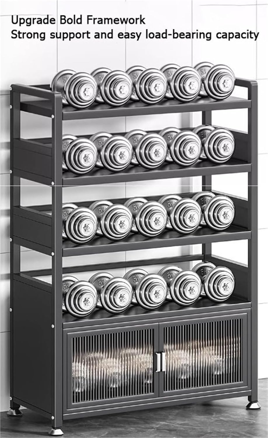 3/4/5 Layers Kitchen Pantry Storage Cabinet with Doors and Shelves Mordern Metal Microwave Stand Storage Cabinets Bakers Rack for Living Room Hutch Home Office,Living Room