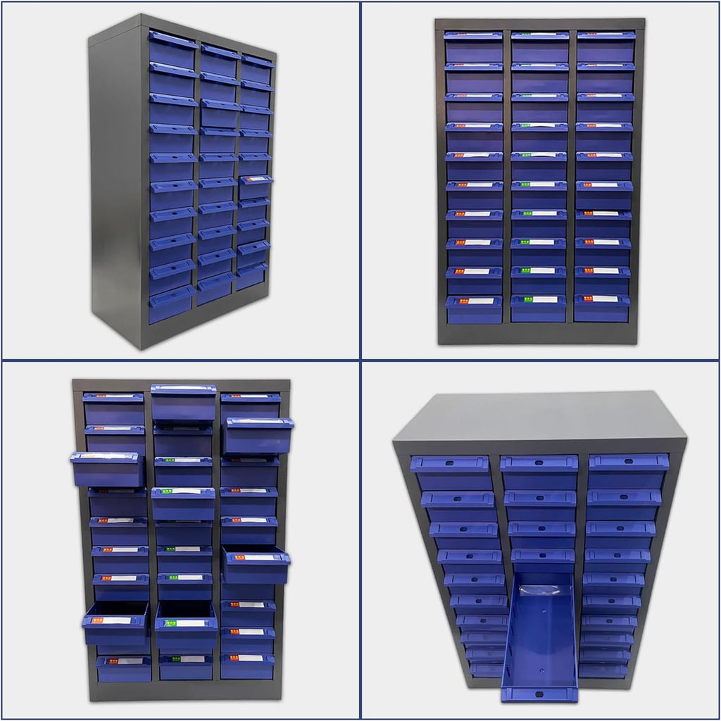 Bolt and Nut Parts Cabinet 30 Drawers Metal Hardware Tool Storage Cabinet Organization Shelves and Office Supplies