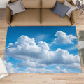 Blue Sky Rugs for Bedroom, White Clouds Rug 6x8, Natural Scenery Dining Room Rugs Washable & Non Slip Large Carpet for Home Decor