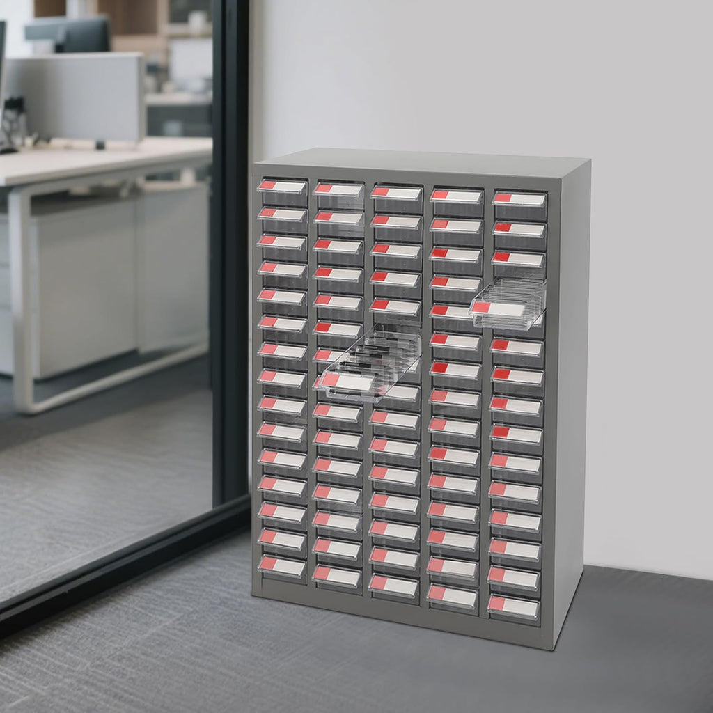 75 Drawers Parts Cabinet Bolt and Nut Tool Storage Cabinet Part Organization Shelves with Practical Tags & Dust Sheets for Tool Hardware Storage, 25.6' W x 8.7' D x 34' H