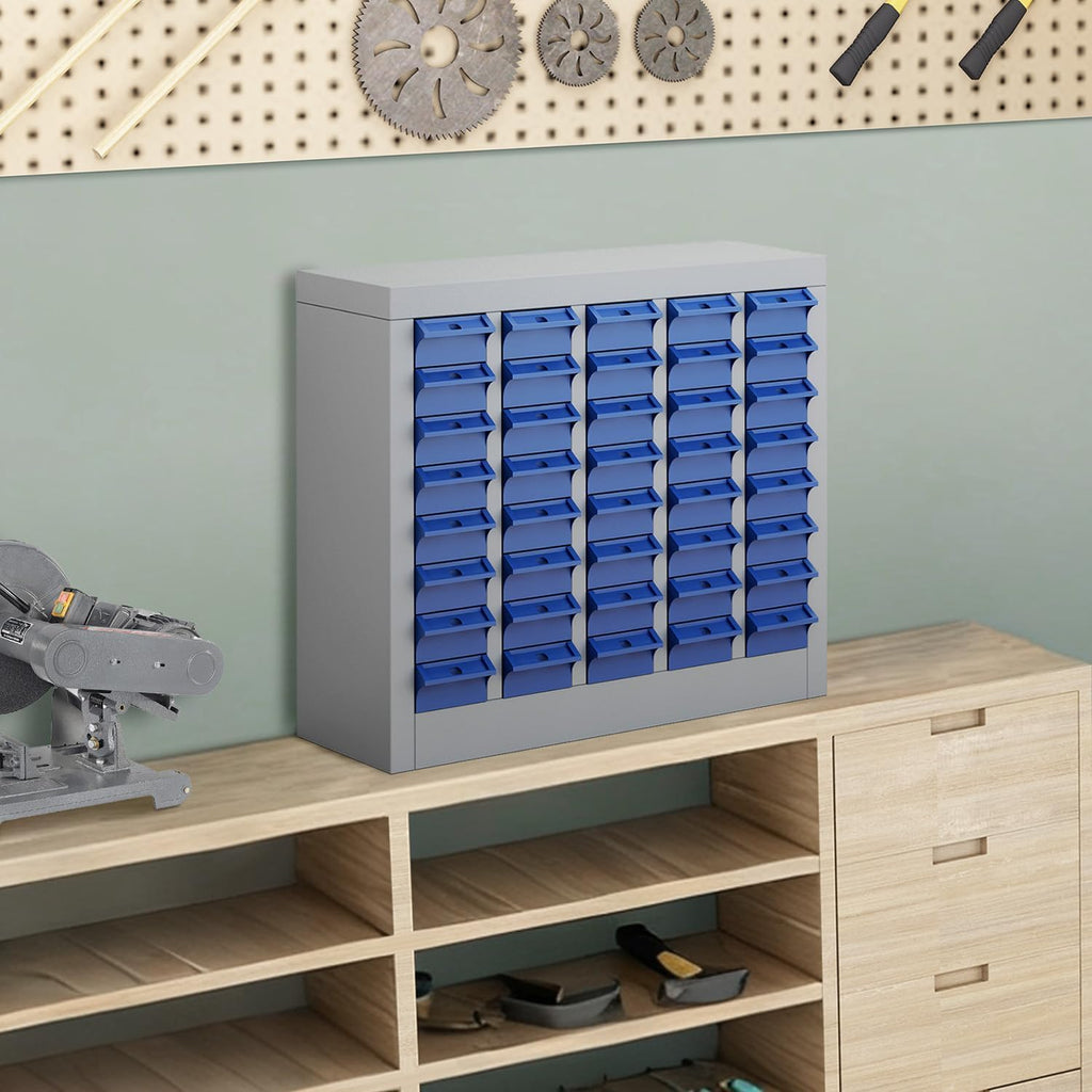 40 Drawer Bolt Bin, Nut and Bolt Organizer Cabinet with Metal Body & ABS Drawers, Heavy Duty Nuts and Bolts Organizer Storage for Garage Workshop Hardware Store, Includes Labels