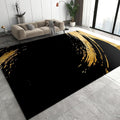 6x8 Rug Abstract Golden Stripes Indoor Non-Slip Kids Rug, Black and Gold Graffiti Art Upholstery Rug with Non-Slip Backing for Kids Boys Girls Bedroom Living Room Dining Room Study