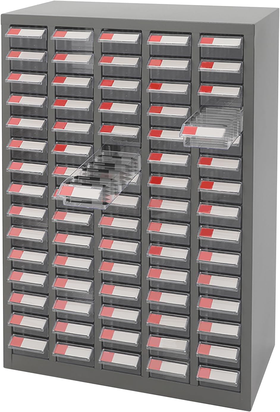 Cashewnuts 75 Drawers Parts Cabinet Large Bolt and Nut Tool Storage Cabinet with Drawer Metal Cabinet Organizer for Garage Office Warehouse (Grey)