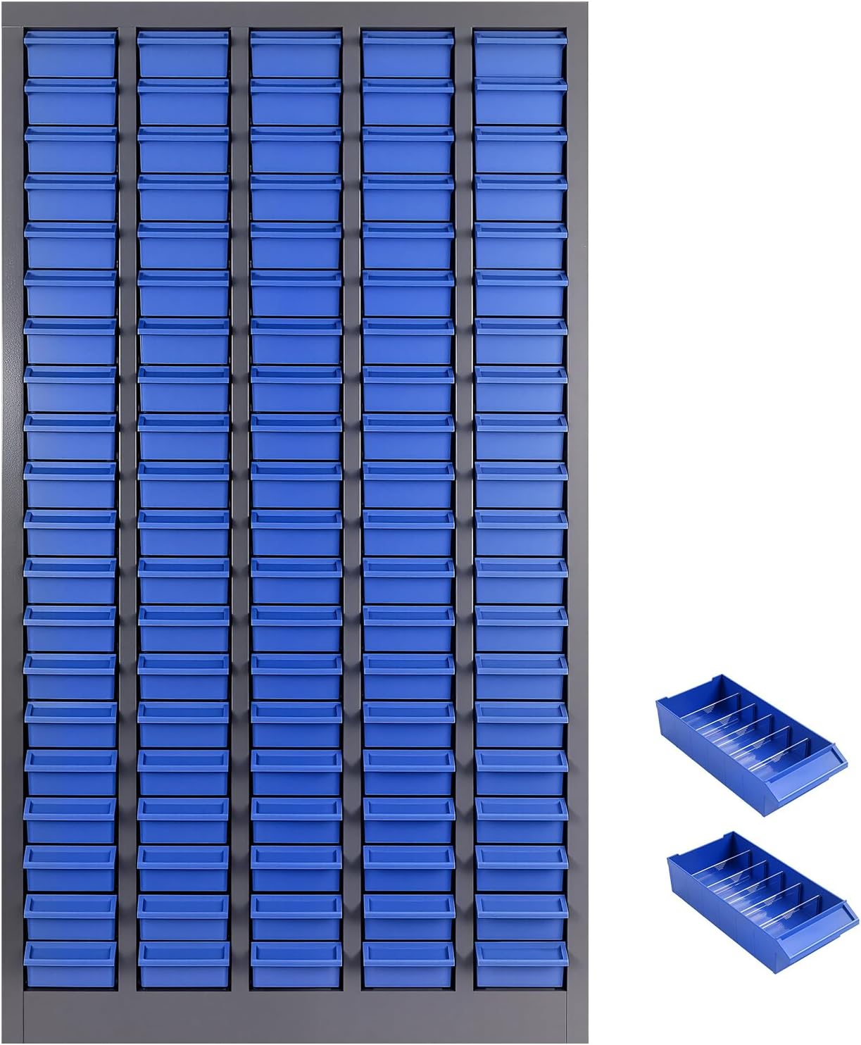 ABS-750 lb Blue Parts Cabinet,100 Drawers Parts Storage Cabinet,NutandBolt Storage Cabinet,Freestanding Hardware Organizer, Suitable for Garage,Tool and Accessory Storage