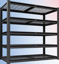 PrimeZone 72' H Heavy Duty Garage Shelving 2500 LBS 5 Tier Heavy Duty Storage Shelves Adjustable Industrial Metal Wire Shelf Unit for Garage,Basement,Pantry,Warehouse,Commercial,48' W X 24' D X 72' H