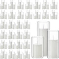 Shihanee 180 Pcs Pillar Candles and Glass Cylinder Vases Clear Cylinder Holders for Slim Pillar Candles Table Decoration (White)