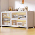 Kitchen Storage Rack for Cabinet Bakers Rack with Storage Cabinet for Small Spaces with Acrylic Magnetic Cabinet Door, for Dishes, Wine, Pots and Pans(White,100 * 38 * 81cm)