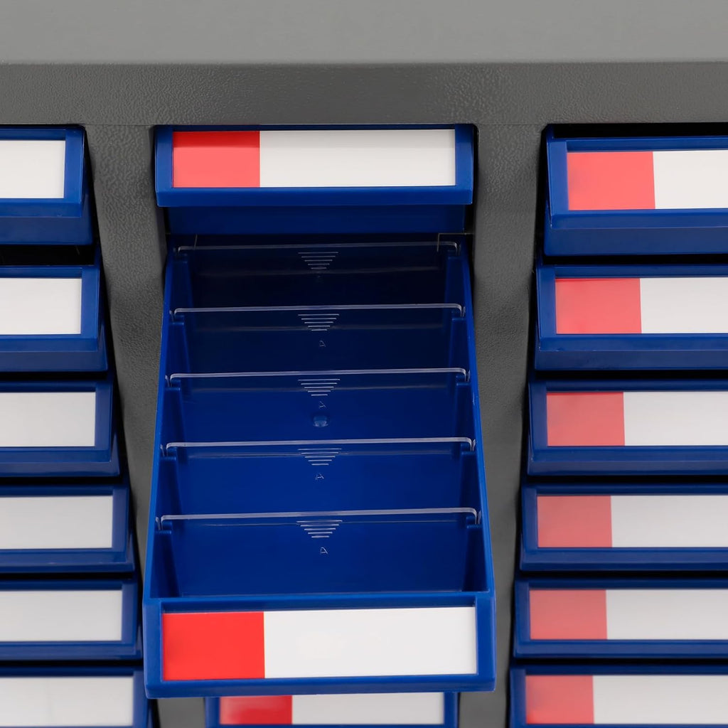 Parts Cabinet, Tool Storage Cabinet Parts Organizer Shelves with 75 Drawers & 150 Partitions, Bolt & Nut Tool Hardware Storage and Organization Box for Garage Office Warehouse (Blue)
