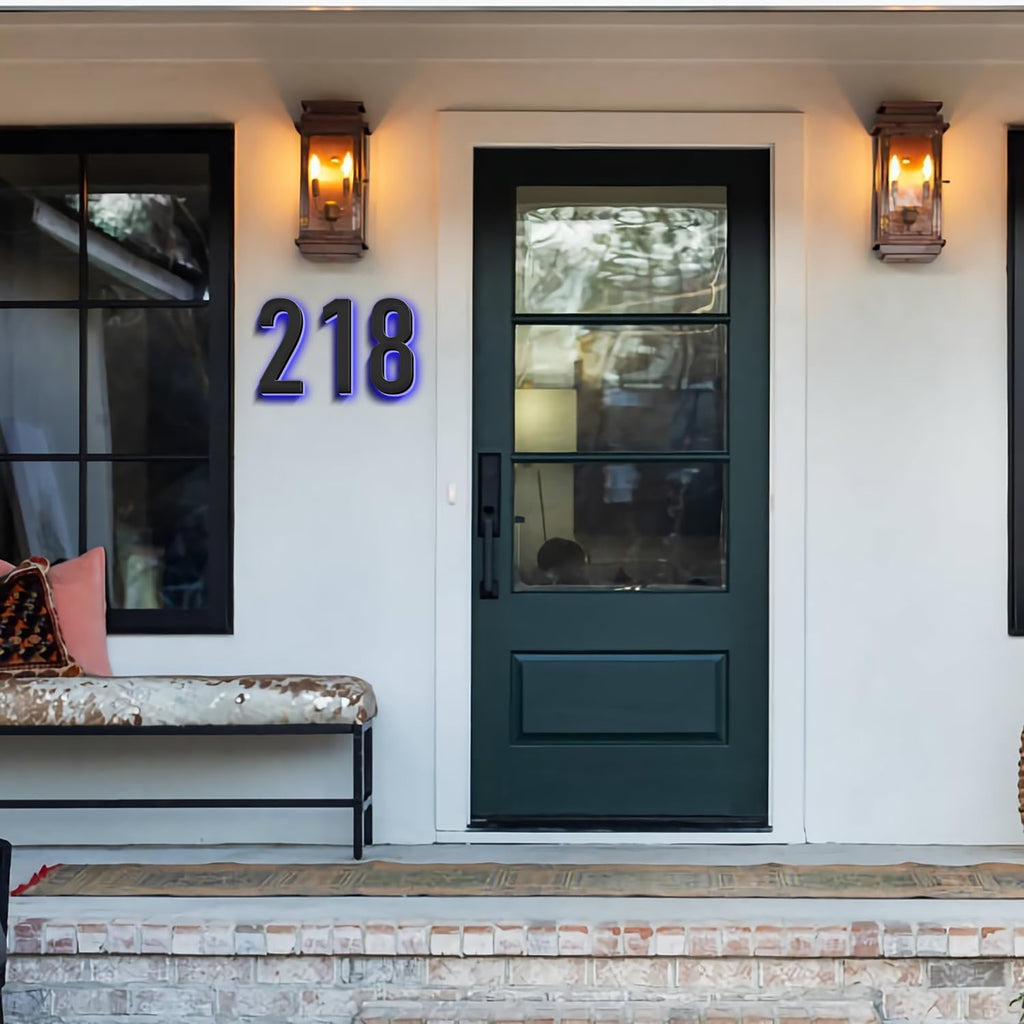 Backlit LED Illuminated House Numbers, Stainless Steel Hand-Polished For House Address Signs, Modern Lighted House Numbers, Illuminated Address Numbers For Outside,18 Inch/450mm,5