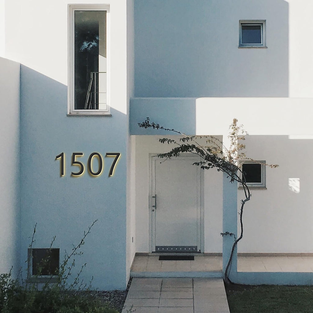 LED House Numbers, Stainless Steels Backlit LED Floating Home Address Numbers, Up-Scale Modern Look, Lighted House Numbers, Illuminated Address Numbers Signs,20 Inch/500mm,5