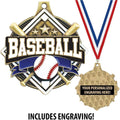 Crown Awards Custom Baseball Medals, 2 1/4' Shieldz Baseball Award Medals with Free Engraving Prime