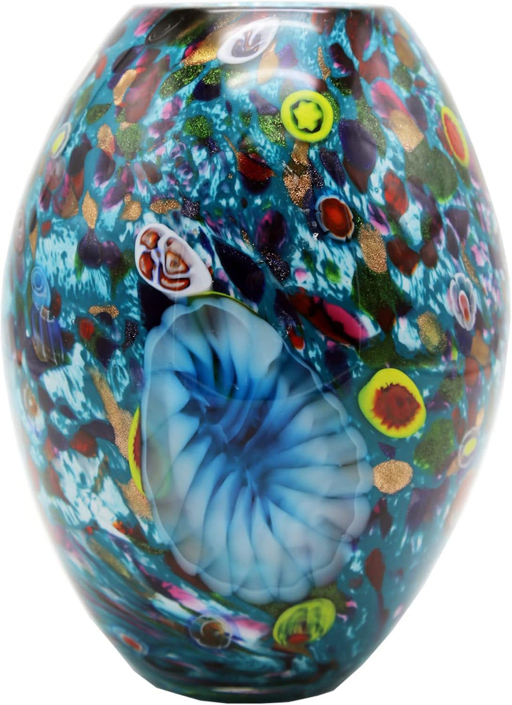 Dale Tiffany AV20349 Estrada Hand Blown Art Glass Vase, Multicolor