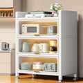 ,Freestanding Baker's Rack with Flip Door,Microwave Stand,Modern Sideboard,for, Living Room, Office,Metal Storage Rack,White-80x42x144cm