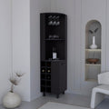 71' Freestanding Storage Cabinet, Kitchen Storage Bakers Rack with Wine Cubbies, Utility Food Cupboard with Stemware Racks for Dining, Black