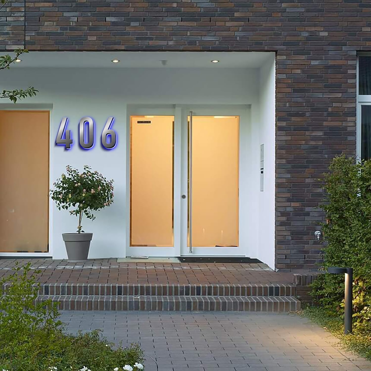 LED House Numbers, Modern Illuminated House Address Numbers For Outside, Lighted House Numbers Signs, Waterproof Backlit LED Address Numbers For House,20 Inch/500mm,4