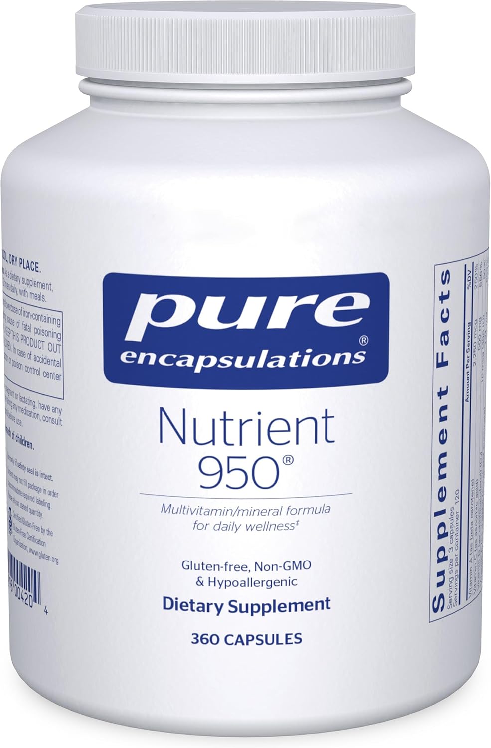 Pure Encapsulations Nutrient 950 | Multivitamin Mineral Supplement to Support Physiological Functions and a Healthy Lifestyle* | 360 Capsules