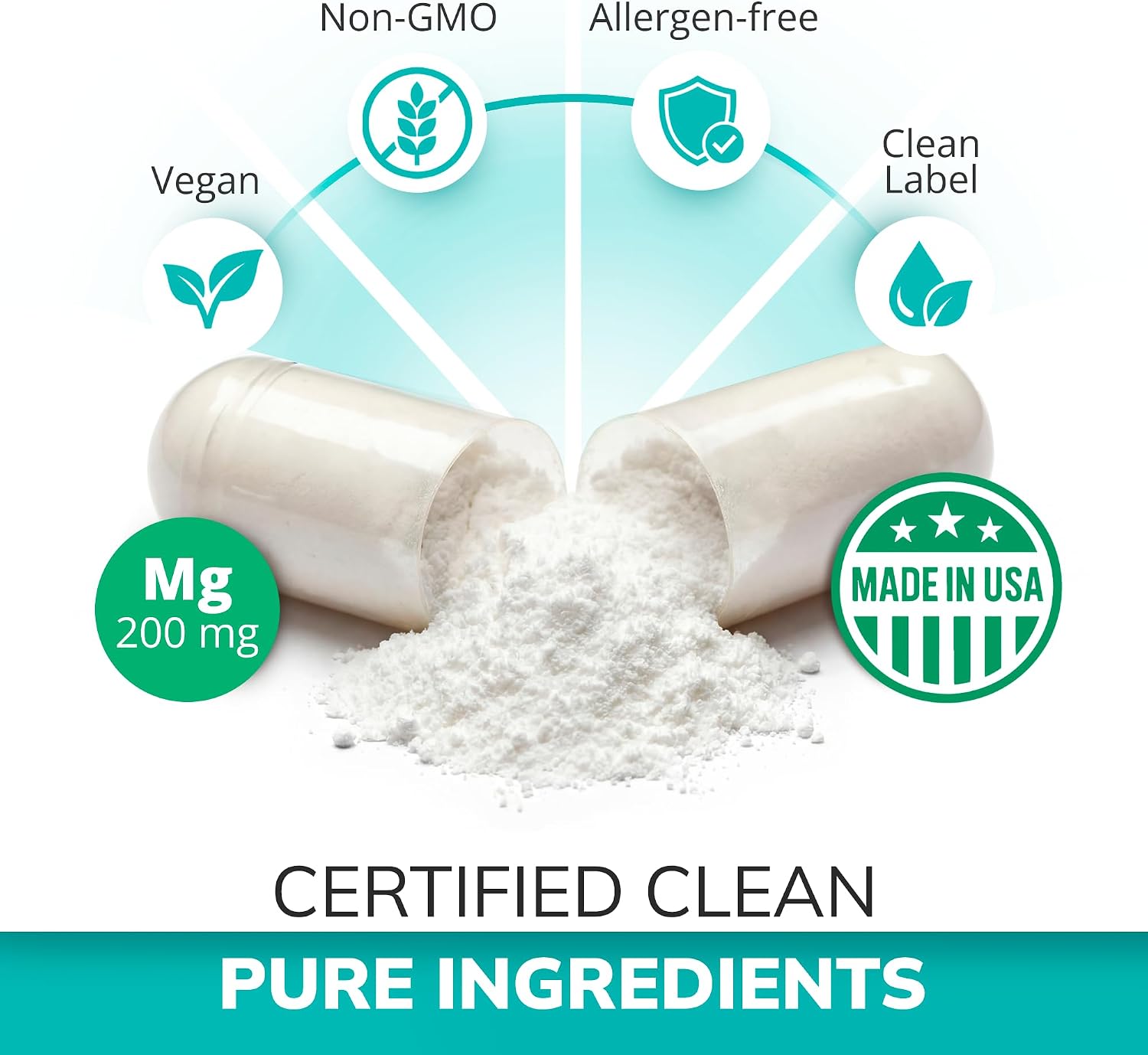 Balancebreens Magnesium Glycinate 200mg - Magnesium Bisglycinate Chelated Supplements for High Absorption - Non GMO and Gluten Free Gentle on Stomach for Restful Sleep and Muscle Support, 120 Count
