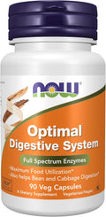 NOW Foods Supplements, Optimal Digestive System, Full Spectrum Enzymes, 90 Veg Capsules (Pack of 12)