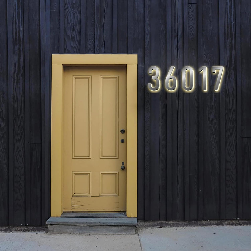 Backlit Illuminated LED Home Address Plaque For Outside 40CM Illuminated House Numbers Plaque Lighted Address Sign Plaque For House Wall Gate,R