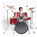 PENNZONI Drum Shield 6ft w/Chrome Hinges, Comes w/ 4 Drum Panels, & 9 Chrome Hinges, Premium Clear Acrylic Panels, Drum Screen