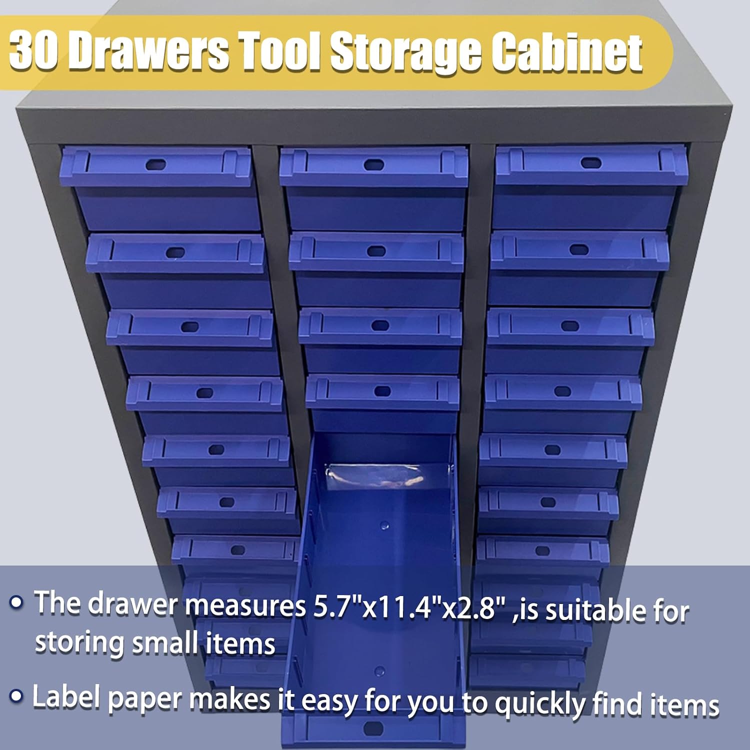 Bolt and Nut Parts Cabinet 30 Drawers Metal Hardware Tool Storage Cabinet Organization Shelves and Office Supplies