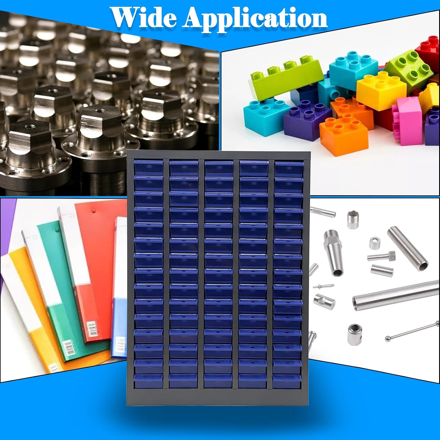 75 Drawers Bolt Bin Cabinet Nut and Bolt Organizer ABS Marterial with Partitions and Labels for Workshop Garage Hardware Storage