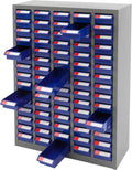 75 Drawers Parts Cabinet Bolt and Nut Tool Storage Cabinet Part Organization Shelves with Practical Tags & Dust Sheets for Tool Hardware Storage, 25.6' W x 8.7' D x 34' H