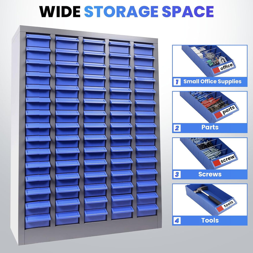 100-Drawer Nut and Bolt Organizer, Small Parts Organizer, Bolt Bin, Metal Storage Cabinet Tool Cabinet with Drawer for Garage, Workshop, Home Office