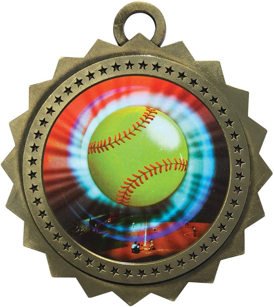 1 to 50 Packs Softball Gold Medals Trophy Award with Free Custom Engraving D03-MY402