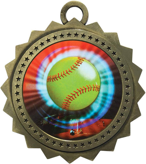 1 to 50 Packs Softball Gold Medals Trophy Award with Free Custom Engraving D03-MY402