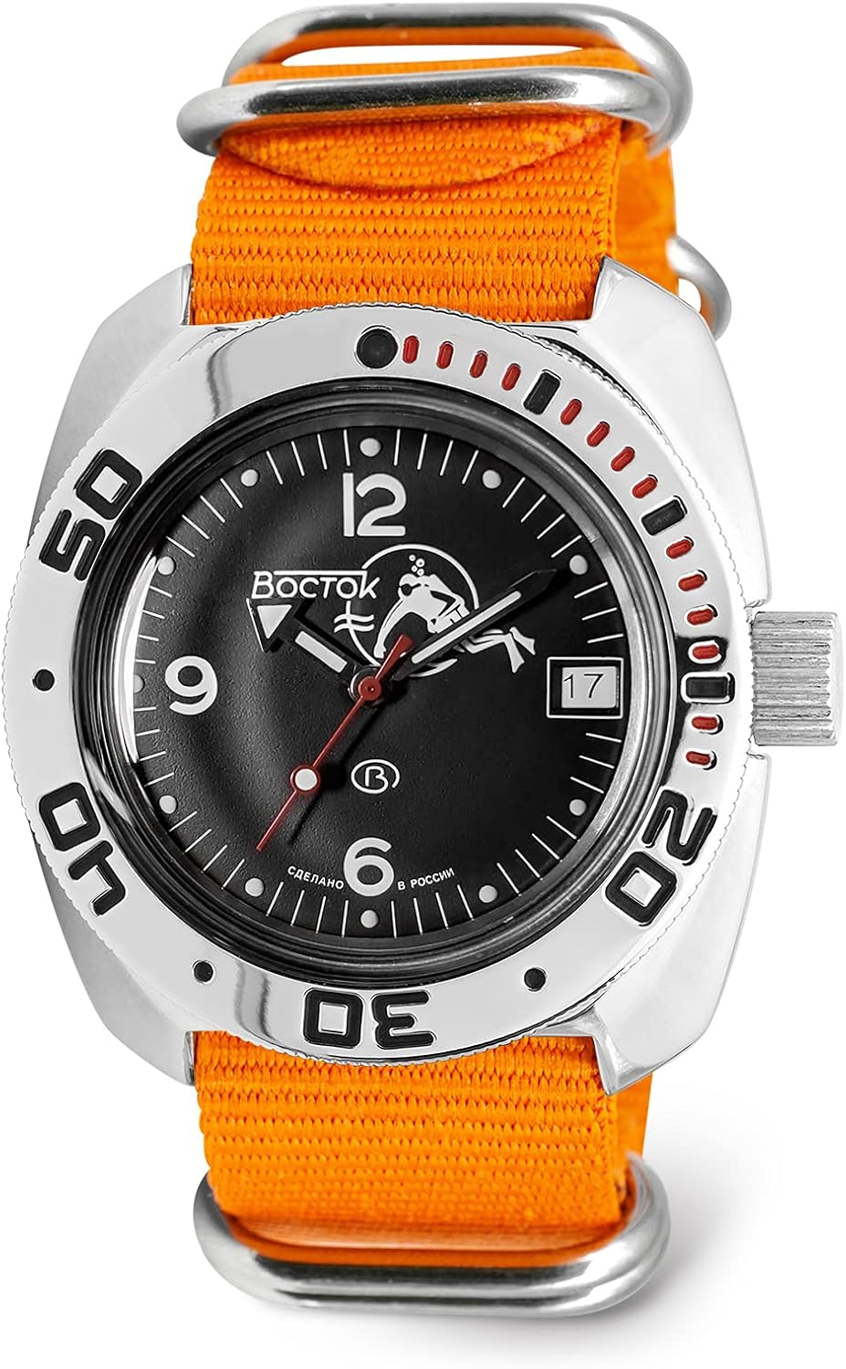 VOSTOK | Scuba Dude Amphibian Automatic Self-Winding Russian Diver Wrist Watch | WR 200 m | Amphibia 710634 |Fashion | Business | Casual Men's Watches