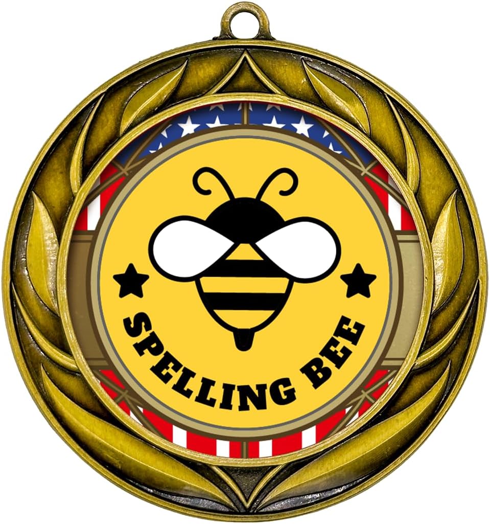 All Quality Wreath Design Spelling Bee Medal | Competition Metal Medal - 1st, 2nd, 3rd Place