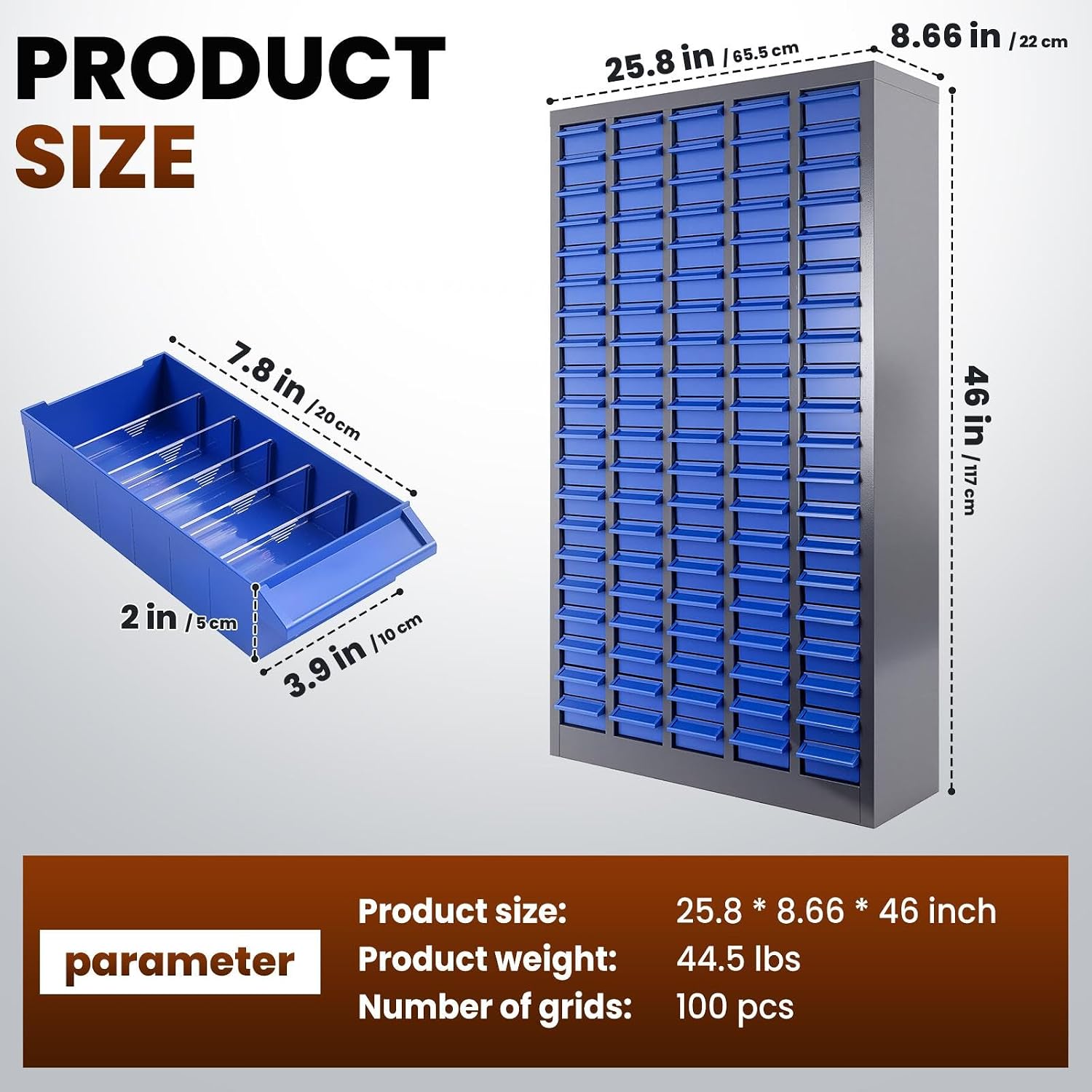 100-Drawer Part Cabinet Bolt and Nut Tool Storage Cabinet,ABS Material Hardware Organizer, Nuts and Bolts Organizer Bolt Bin with Shelfs and Labels, Screw Bolt Bins Organizer for Shop