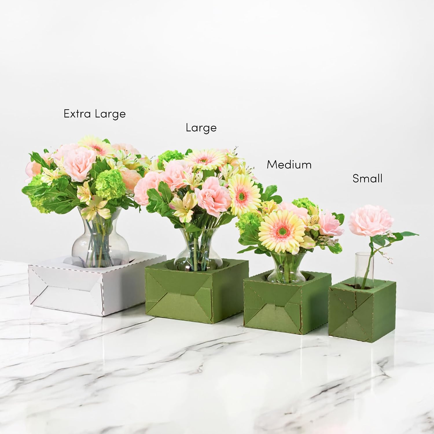 Holiday Designs - Pop-Up Florist Delivery Box, Heavy Duty Corrugated Cardboard Vase Boxes for Secure Floral Arrangements During Transport, 8 x 8 x 5 (Black, Large: Case of 50)