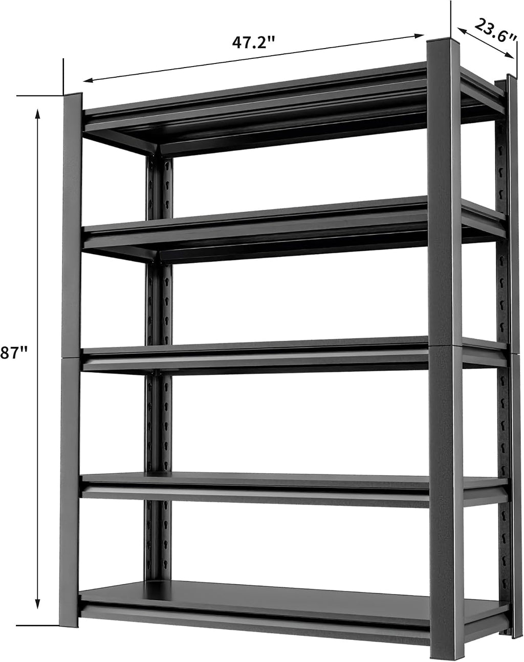 OLLRRACT Heavy Duty Metal Storage Rack Shelving for Garage, 5 Tier Shelving Unit - Garage Storage Shelf, Industrial Utility Shelving, Durable Metal Shelf Organizer 24' D x48 W x87 H