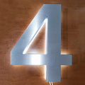 16' Modern Backlit House Numbers Plaques With Lights, Illuminated Door Number Plaques For Wall, Stainless Steel House Address Numbers For Outside,I