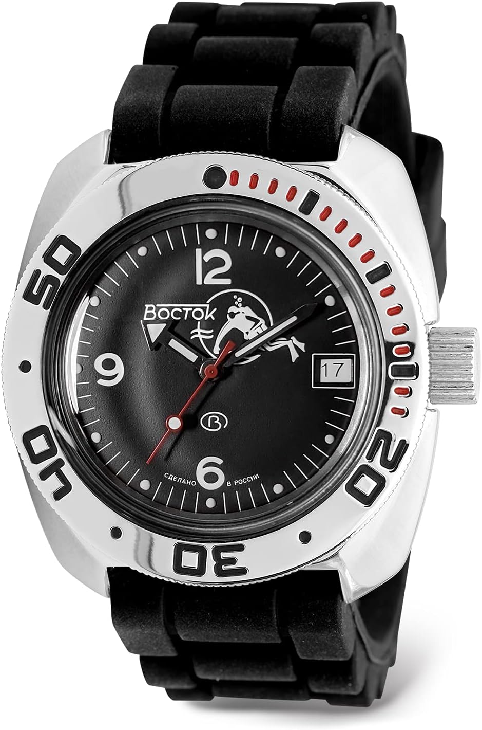 VOSTOK | Scuba Dude Amphibian Automatic Self-Winding Russian Diver Wrist Watch | WR 200 m | Amphibia 710634 |Fashion | Business | Casual Men's Watches