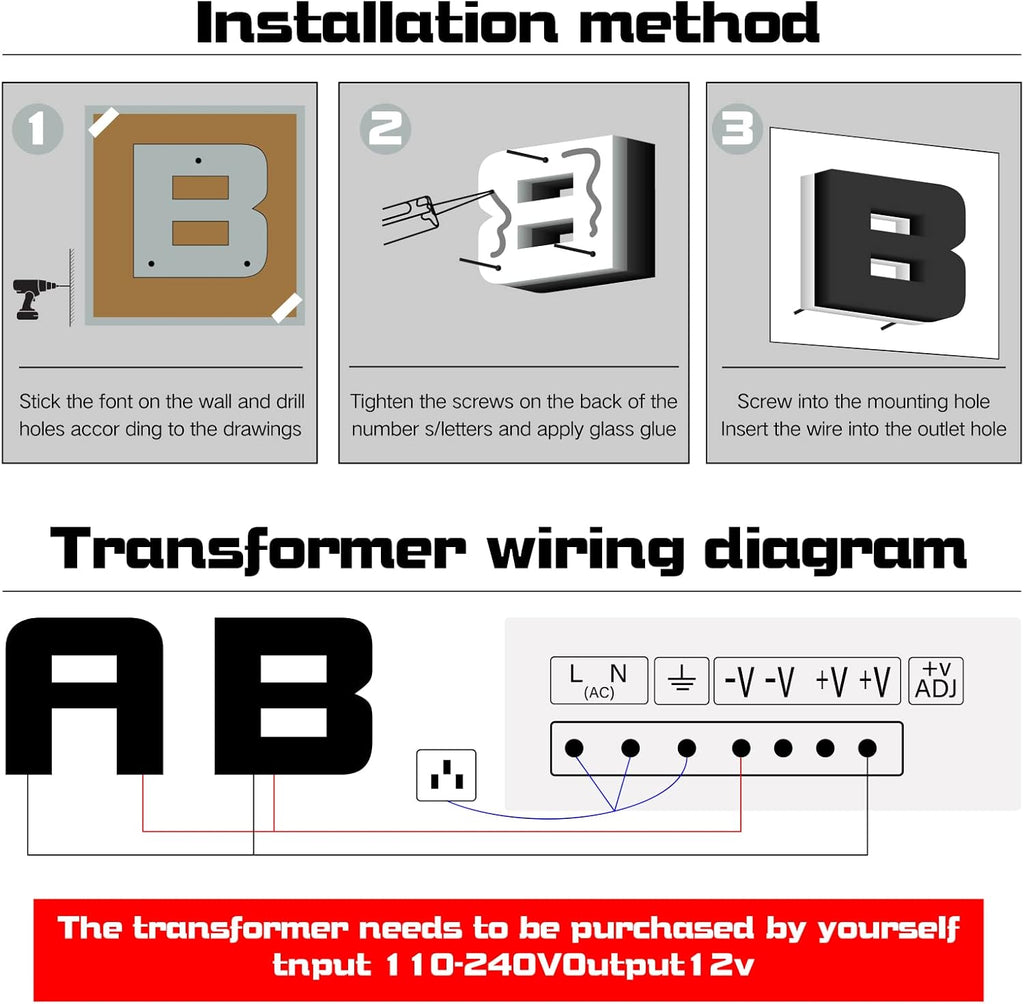 Illuminated Address Sign, House Numbers For Outside LED Illuminated Lighted Address Signs With Waterproof Cover Address Numbers For Street Yard Garden,14 Inch/350mm,T