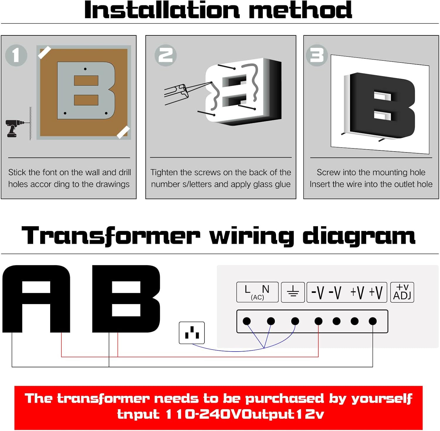 16' Backlit Illuminated LED Home Address Numbers, Stainless Steel Hand-Polished For House Address Signs, Modern Large Lighted House Numbers For Outside,I